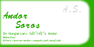 andor soros business card